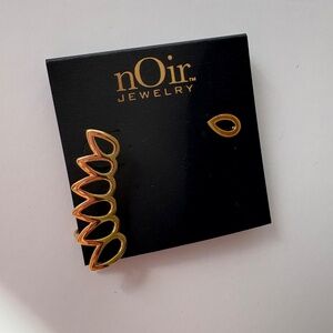 Noir NYC gold plated earring cuff set